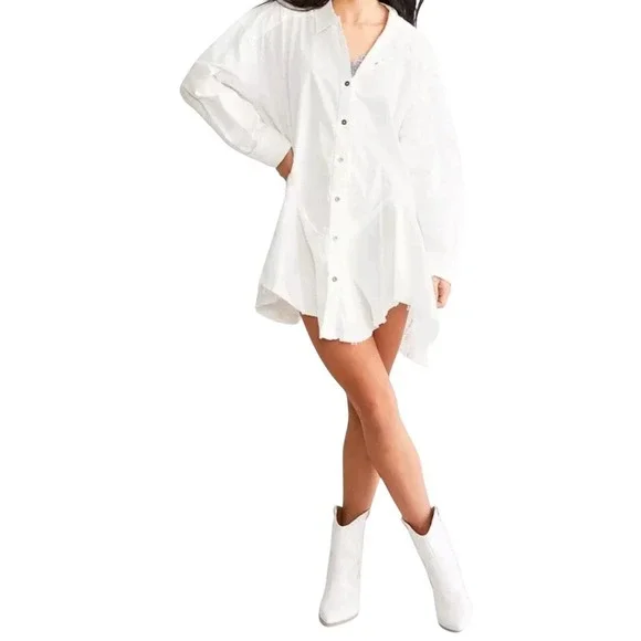 FREE PEOPLE We The Free - Freya Poplin Tunic timeless relaxed fit size S - Picture 11 of 12